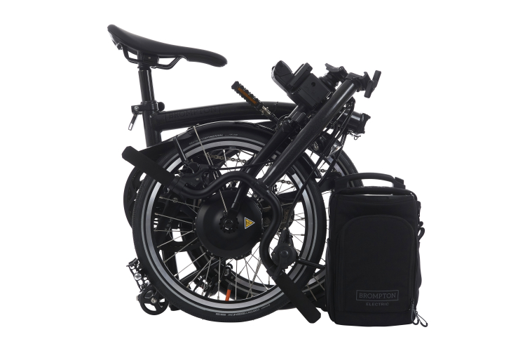 Brompton Electric P Line Urban 4 Speed - Mid Handlebar - Midnight Black Metallic