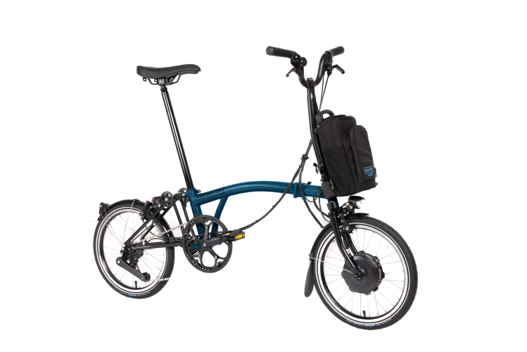 Brompton Electric C Line Explore 12 Speed - Mid - Ocean Blue