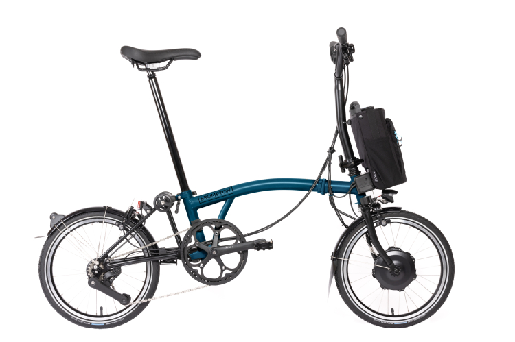 Brompton Electric C Line Explore 12 Speed - Mid - Ocean Blue