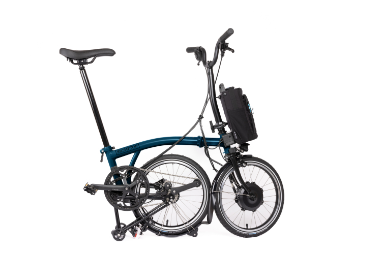 Brompton Electric C Line Explore 12 Speed - Mid - Ocean Blue