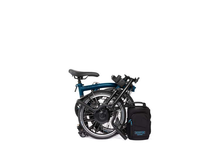 Brompton Electric C Line Explore 12 Speed - Mid - Ocean Blue