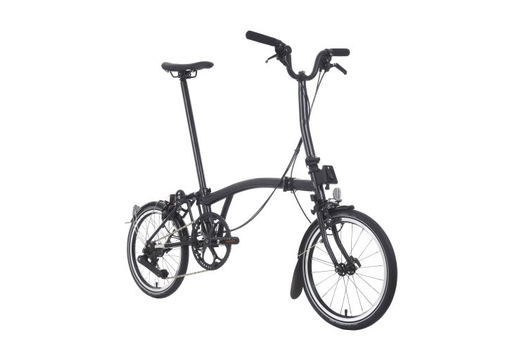Brompton P Line Explore 12 Speed - Mid Handlebar - Midnight Black Metallic