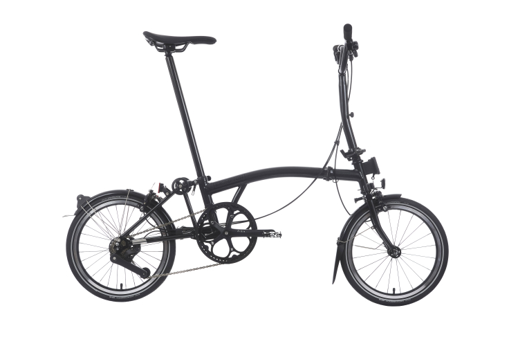 Brompton P Line Explore 12 Speed - Mid Handlebar - Midnight Black Metallic
