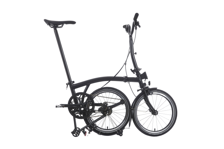 Brompton P Line Explore 12 Speed - Mid Handlebar - Midnight Black Metallic