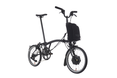 Brompton Electric P Line Urban 4 Speed - Mid Handlebar - Midnight Black Metallic